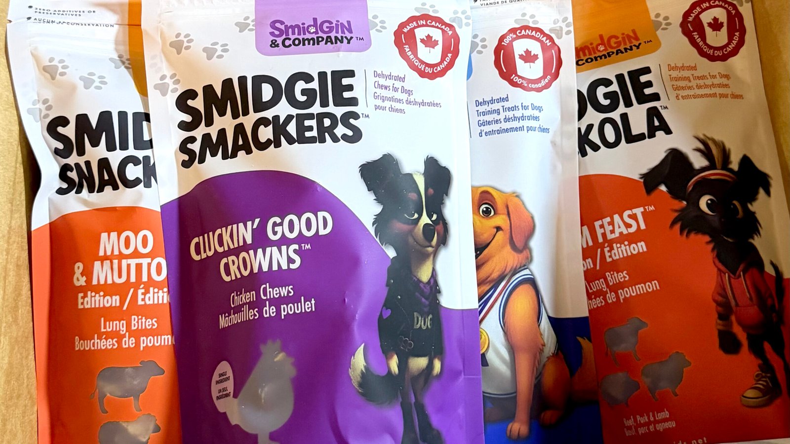 4 packages of dog training treats